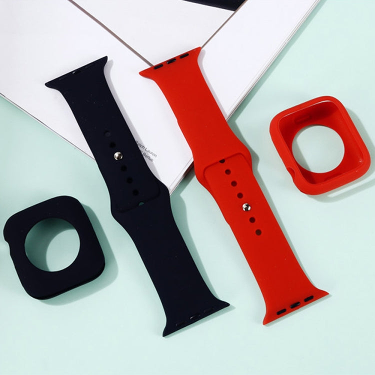 Silicone Replacement Strap Watchband + Watch Protective Case Set