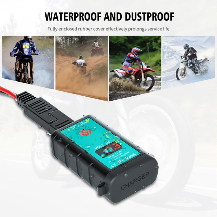 WUPP ZH-1422A2 DC12-24V Motorcycle Square Dual USB Fast Charging Charger with Switch + Voltmeter + Integrated SAE Socket + 1m SAE Socket Cable ÎҵÄÉ̵ê