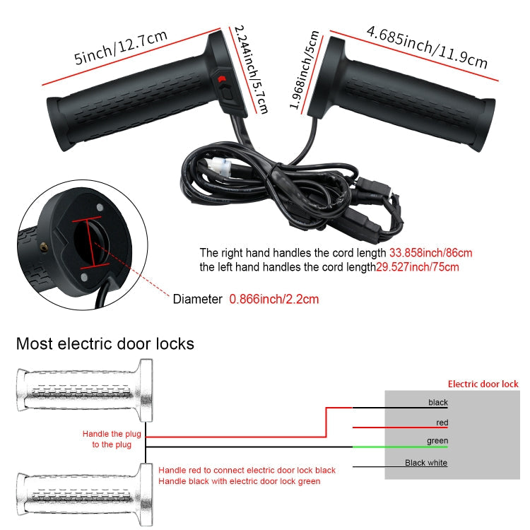 WUPP CS-1324A1 ATV Intelligent Electric Heating Hand Cover Heated Grip with Five Gear Temperature Control & Indicator Light ÎҵÄÉ̵ê