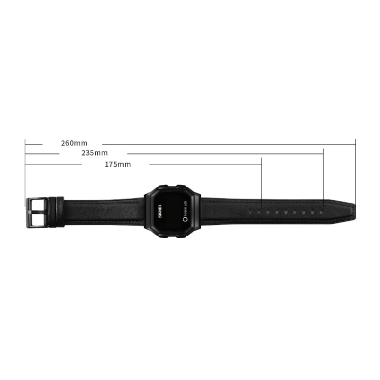 SKMEI 1650 Steel Strap Version LED Digital Display Electronic Watch with Touch Luminous Button