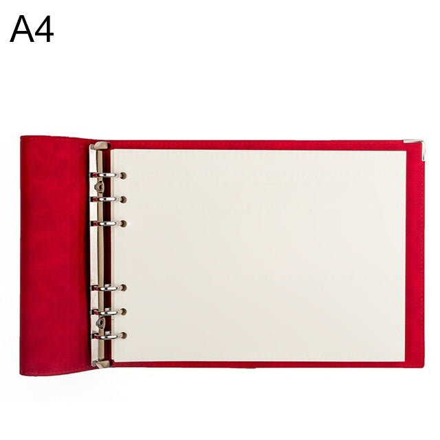 A4 Faux Leather Loose-leaf Grid Notebook My Store