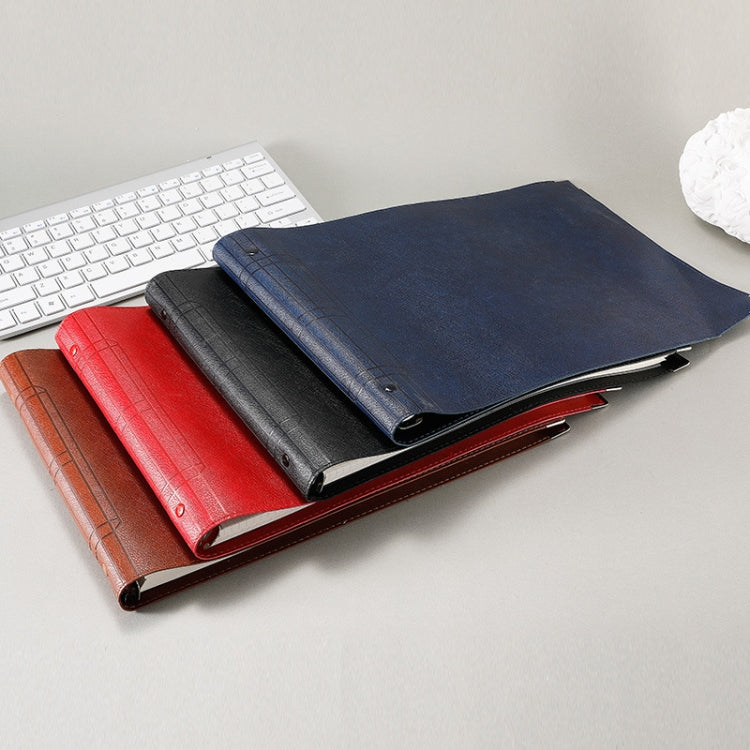 A4 Faux Leather Loose-leaf Grid Notebook My Store