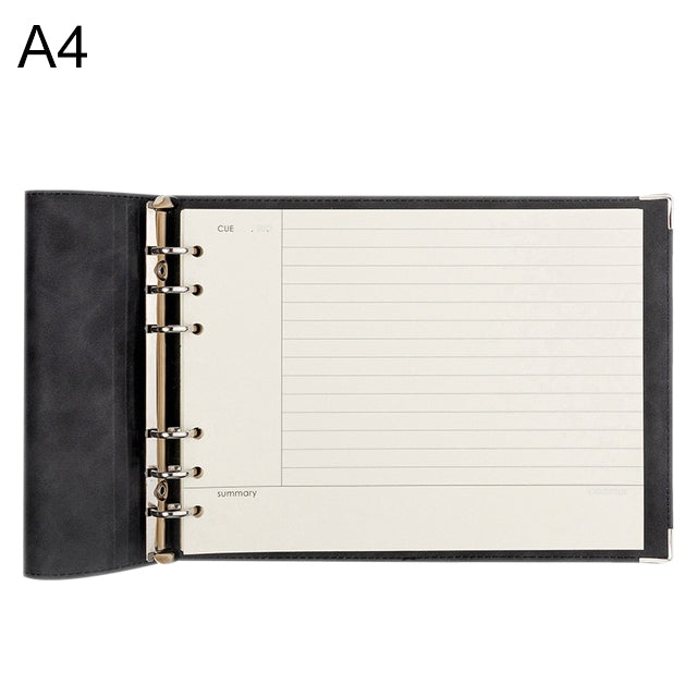 A4 Faux Leather Loose-leaf Grid Notebook My Store