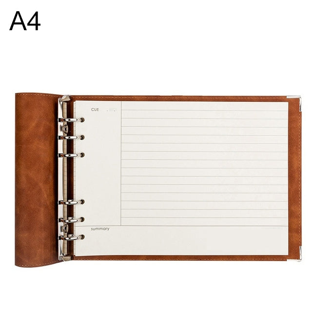 A4 Faux Leather Loose-leaf Grid Notebook My Store