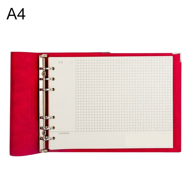 A4 Faux Leather Loose-leaf Grid Notebook My Store