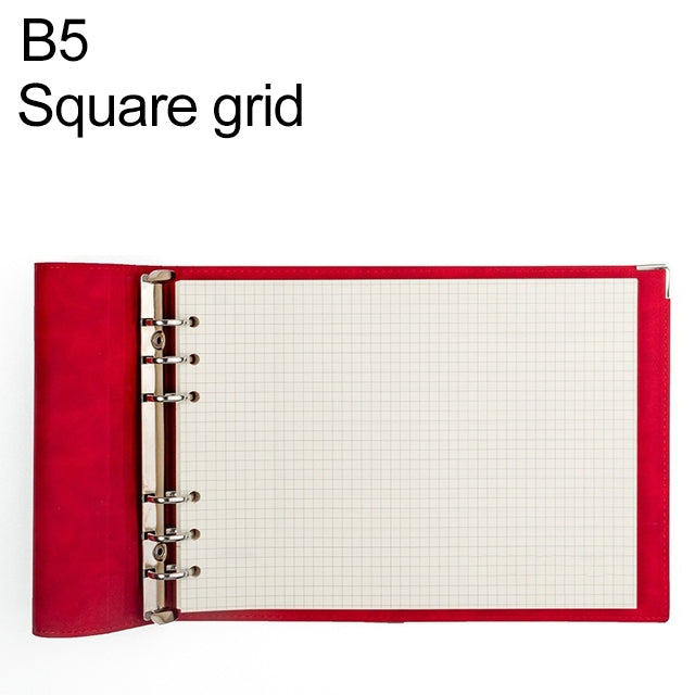 B5 Faux Leather Loose-leaf Grid Notebook My Store