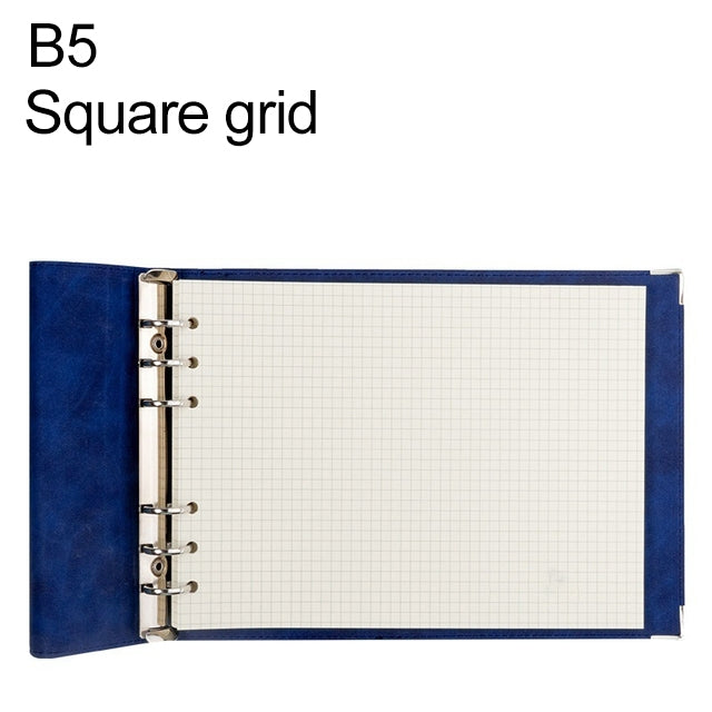 B5 Faux Leather Loose-leaf Grid Notebook My Store