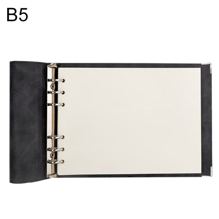 B5 Faux Leather Loose-leaf Grid Notebook My Store