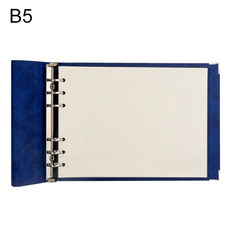 B5 Faux Leather Loose-leaf Grid Notebook My Store