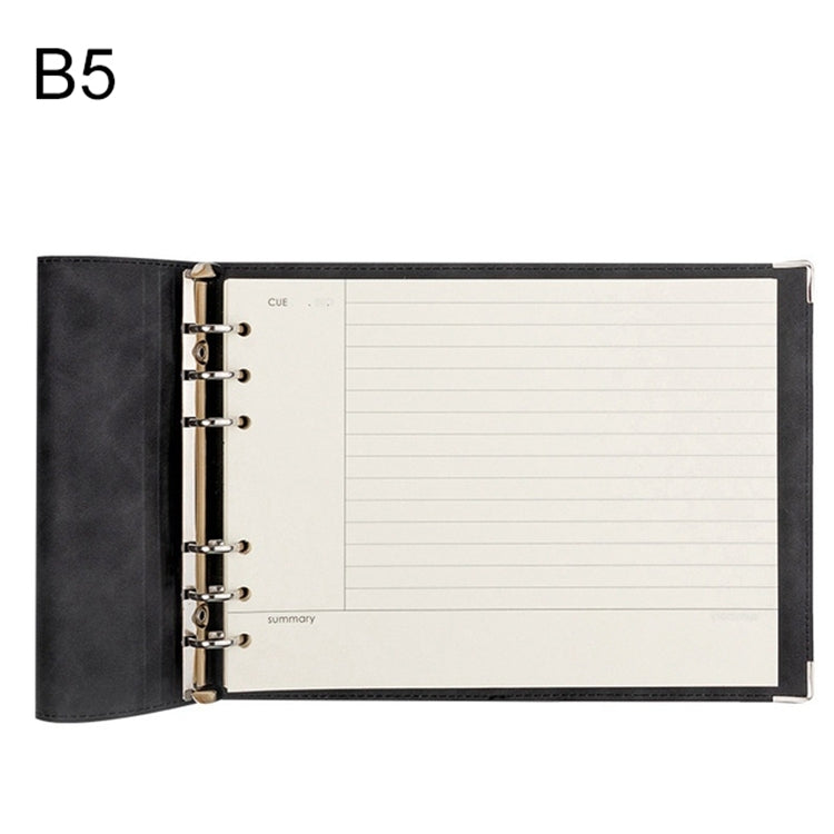 B5 Faux Leather Loose-leaf Grid Notebook My Store