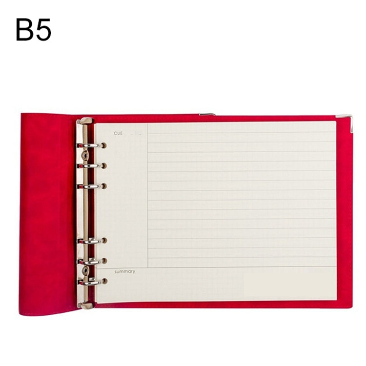 B5 Faux Leather Loose-leaf Grid Notebook My Store