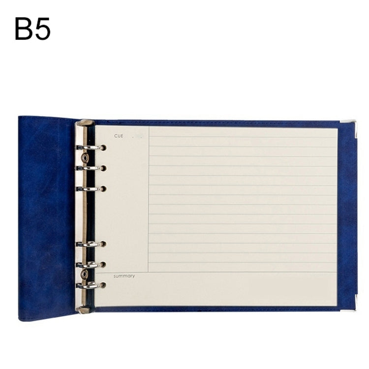 B5 Faux Leather Loose-leaf Grid Notebook My Store