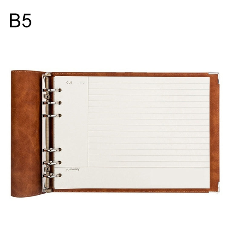 B5 Faux Leather Loose-leaf Grid Notebook My Store