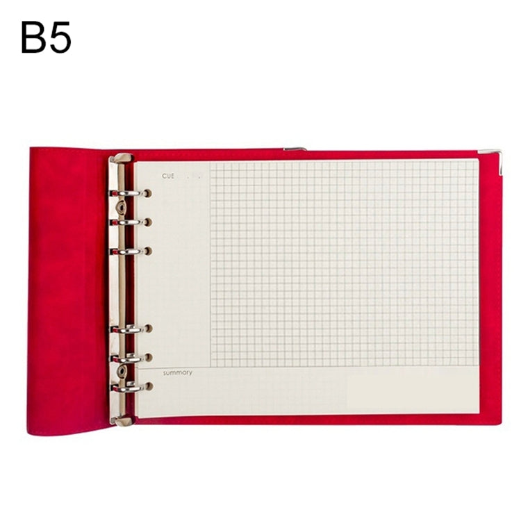 B5 Faux Leather Loose-leaf Grid Notebook My Store