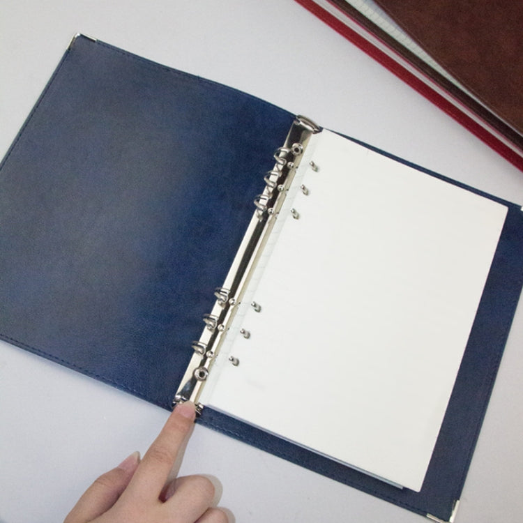 A5 Faux Leather Loose-leaf Grid Notebook My Store