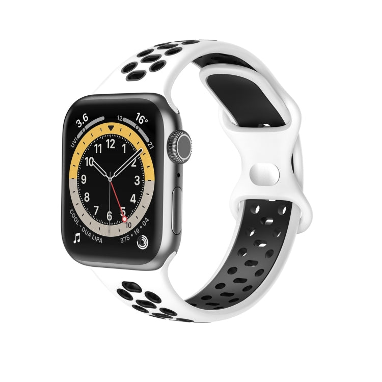 Two-color 8-buckle Silicone Replacement Strap Watchband For Apple Watch Series