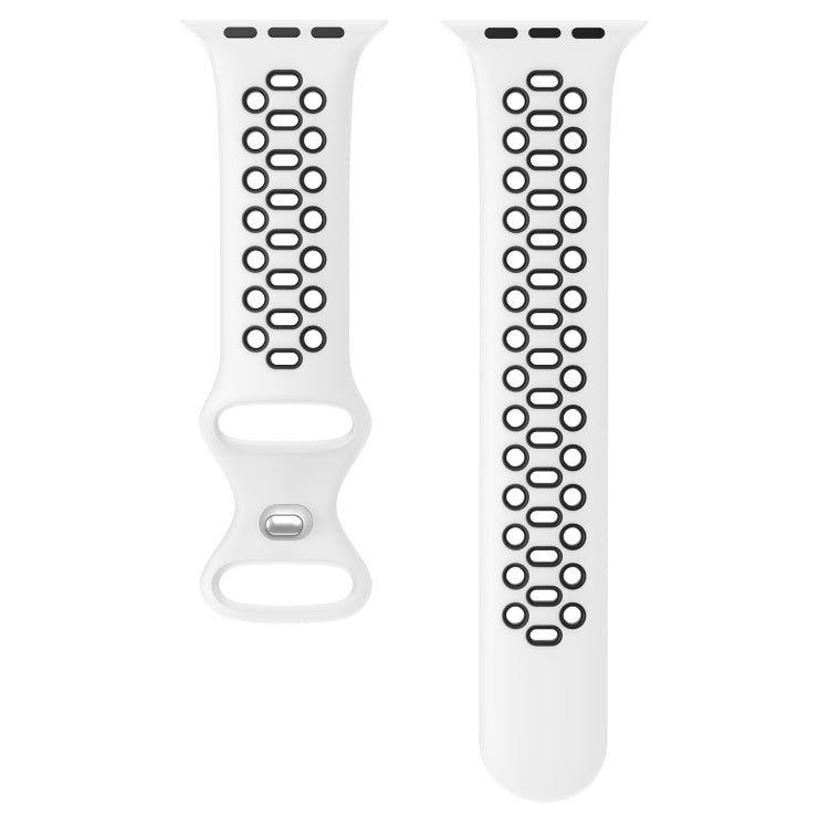 Two-color 8-buckle Silicone Replacement Strap Watchband For Apple Watch Series