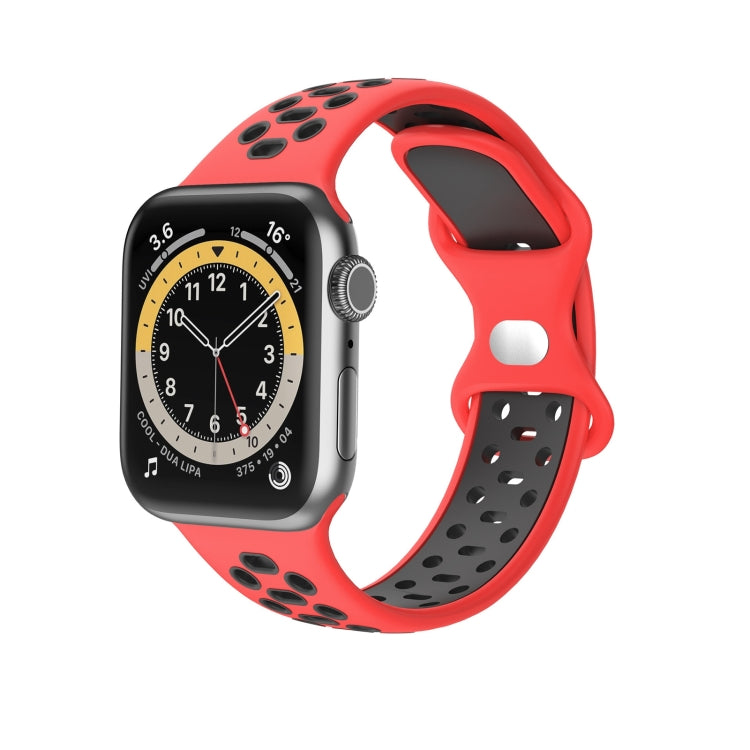 Two-color 8-buckle Silicone Replacement Strap Watchband For Apple Watch Series