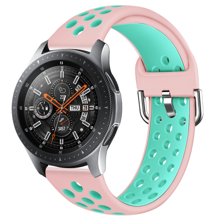 For Galaxy Watch 46 / S3 / Huawei Watch GT 1 / 2 22mm Smart Watch Silicone Double Color Wrist Strap Watchband