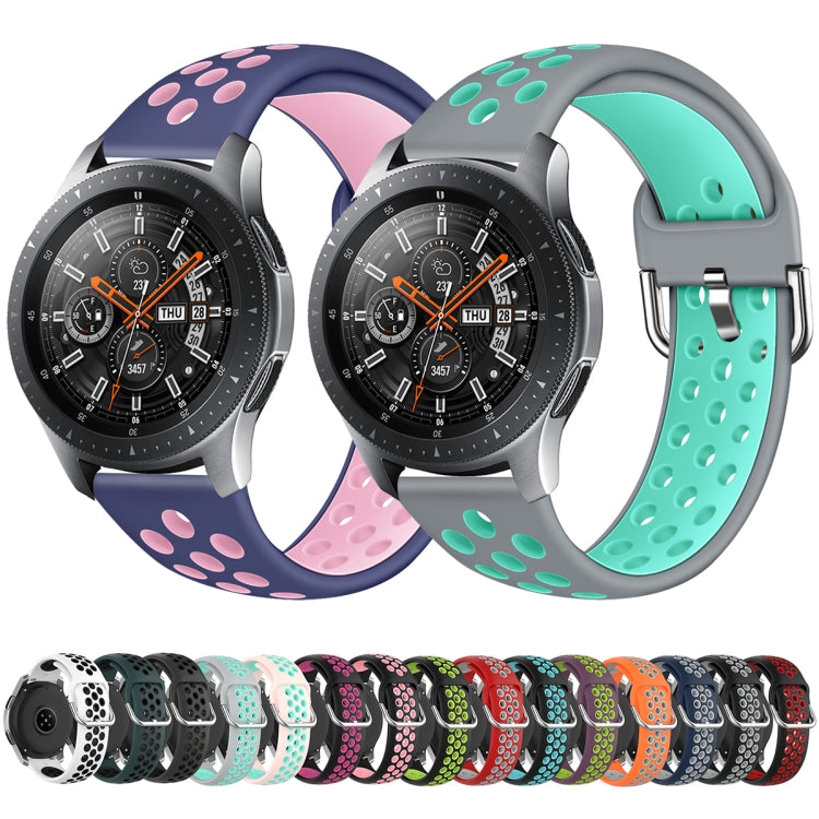 For Galaxy Watch 46 / S3 / Huawei Watch GT 1 / 2 22mm Smart Watch Silicone Double Color Wrist Strap Watchband