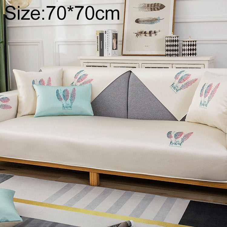 Feather Pattern Summer Ice Silk Non-slip Full Coverage Sofa Cover, Series 2 My Store