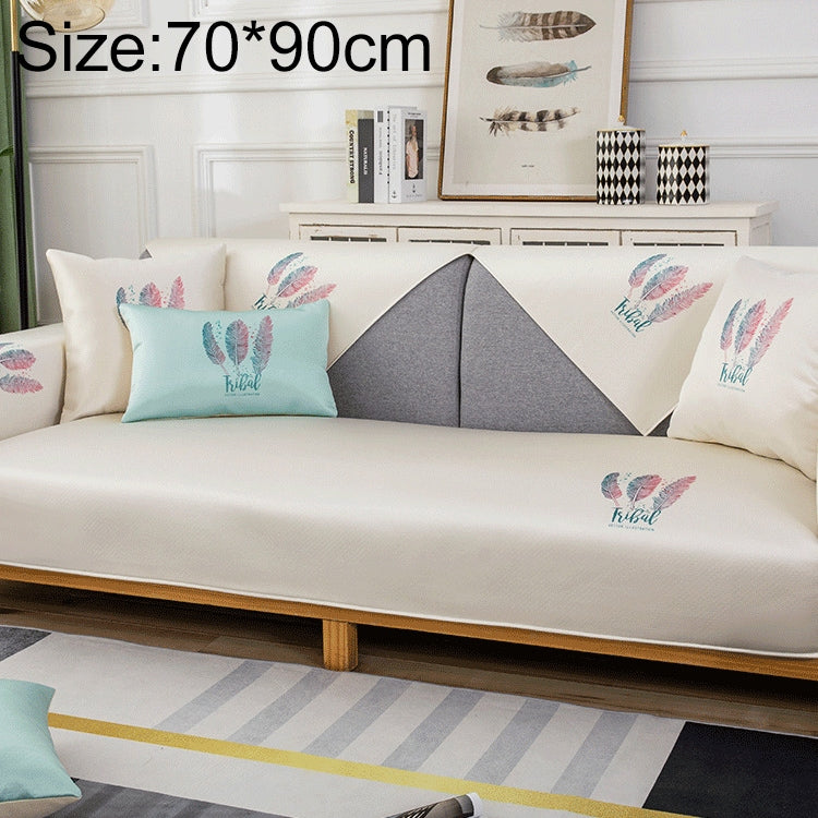 Feather Pattern Summer Ice Silk Non-slip Full Coverage Sofa Cover, Series 2 My Store