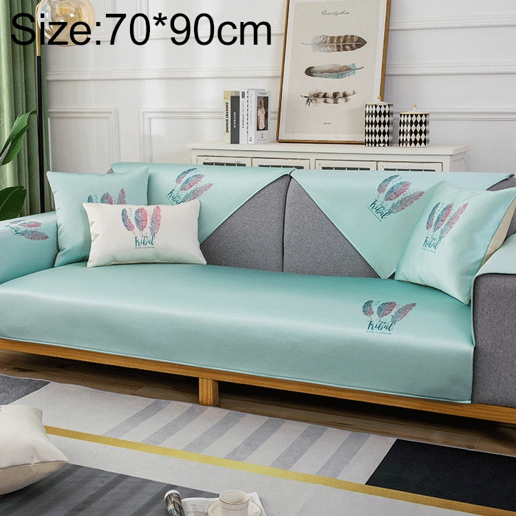 Feather Pattern Summer Ice Silk Non-slip Full Coverage Sofa Cover, Series 2 My Store