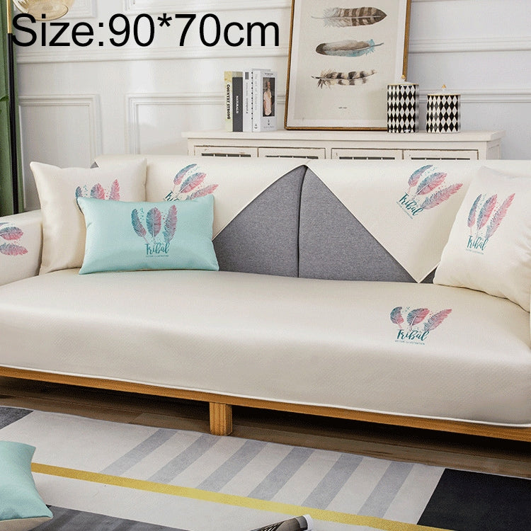 Feather Pattern Summer Ice Silk Non-slip Full Coverage Sofa Cover, Series 2 My Store