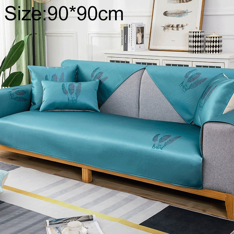 Feather Pattern Summer Ice Silk Non-slip Full Coverage Sofa Cover, Series 2 My Store