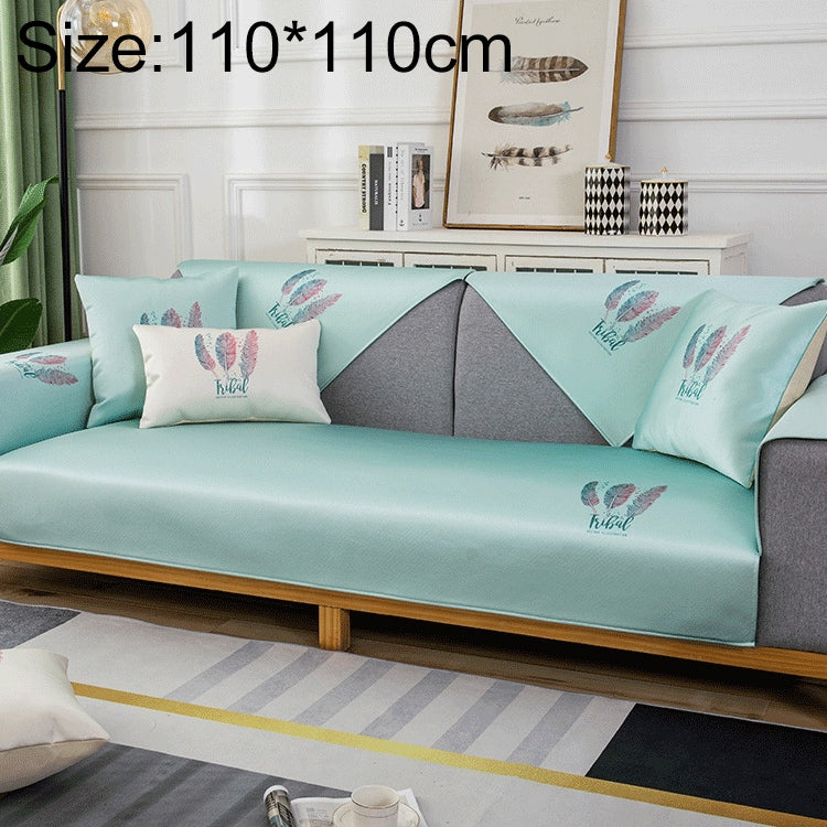 Feather Pattern Summer Ice Silk Non-slip Full Coverage Sofa Cover, Series 1 My Store