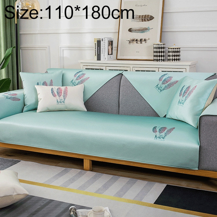 Feather Pattern Summer Ice Silk Non-slip Full Coverage Sofa Cover, Series 3 My Store