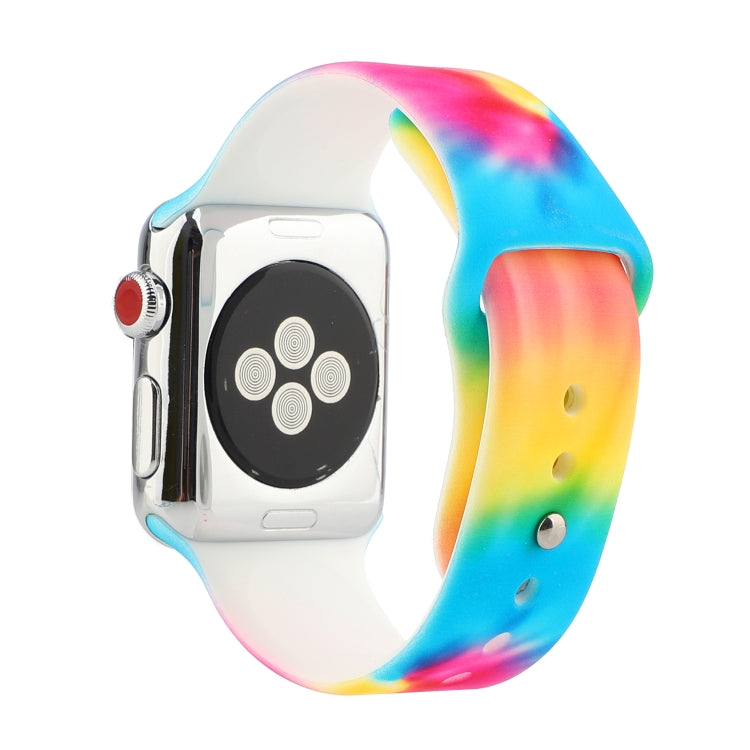 Silicone Painted Pattern Replacement Watchband For Apple Watch Series