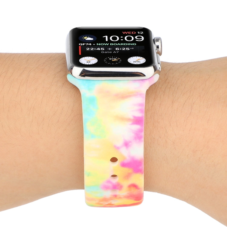 Silicone Painted Pattern Replacement Watchband For Apple Watch Series