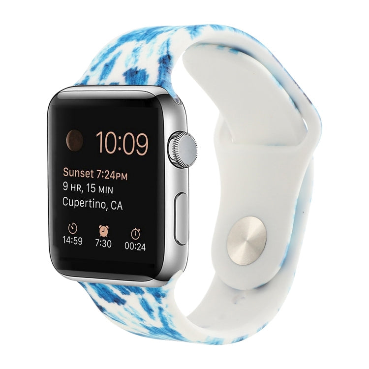 Silicone Painted Pattern Replacement Watchband For Apple Watch Series