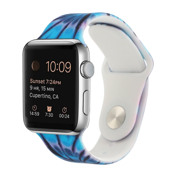 Silicone Painted Pattern Replacement Watchband For Apple Watch Series