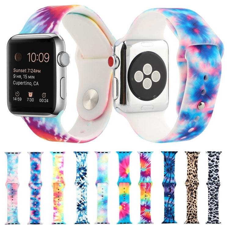 Silicone Painted Pattern Replacement Watchband For Apple Watch Series