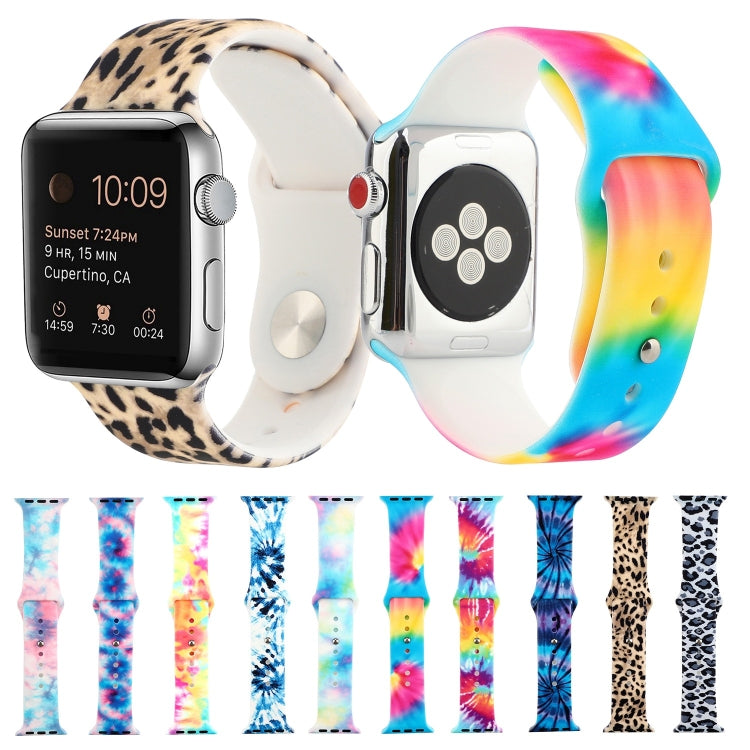 Silicone Painted Pattern Replacement Watchband For Apple Watch Series