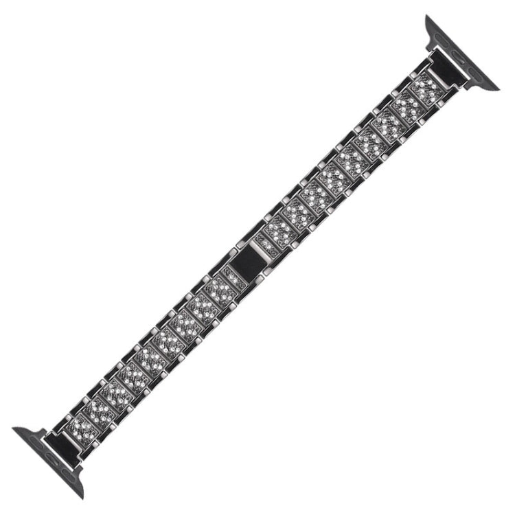 14mm Three-beads Diamond Aluminum Alloy Replacement Strap Watchband For Apple Watch Series