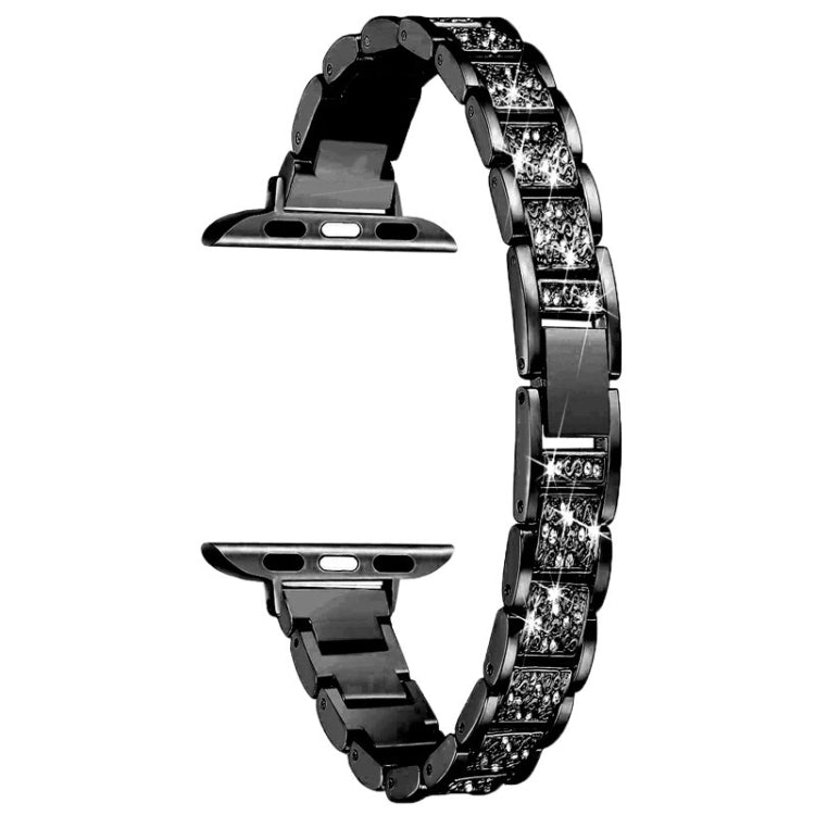 14mm Three-beads Diamond Aluminum Alloy Replacement Strap Watchband For Apple Watch Series