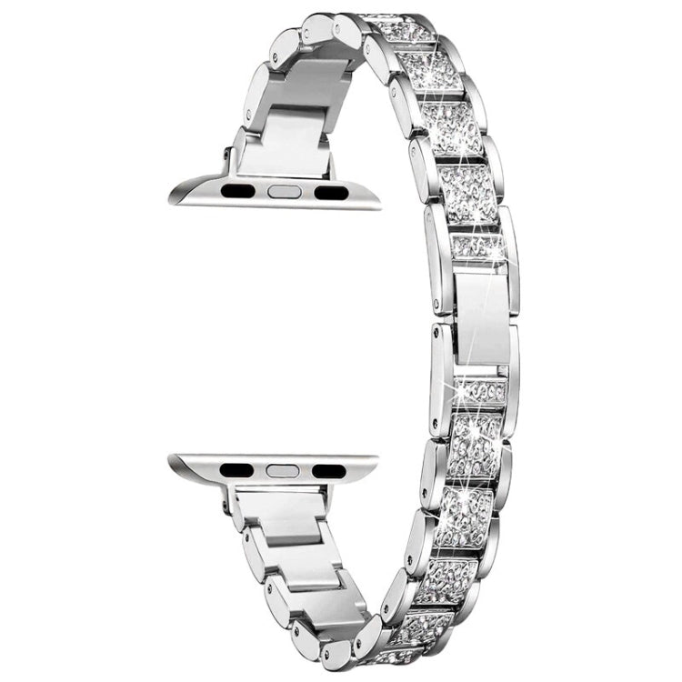 14mm Three-beads Diamond Aluminum Alloy Replacement Strap Watchband For Apple Watch Series