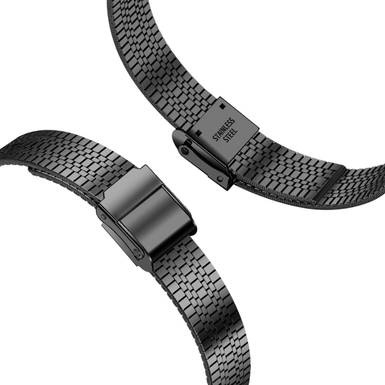 14mm Seven-beads Double Safety Buckle Slim Steel Replacement Strap Watchband For Apple Watch Series