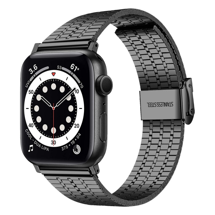 Seven-beads Double Safety Buckle Steel Replacement Strap Watchband For Apple Watch Series