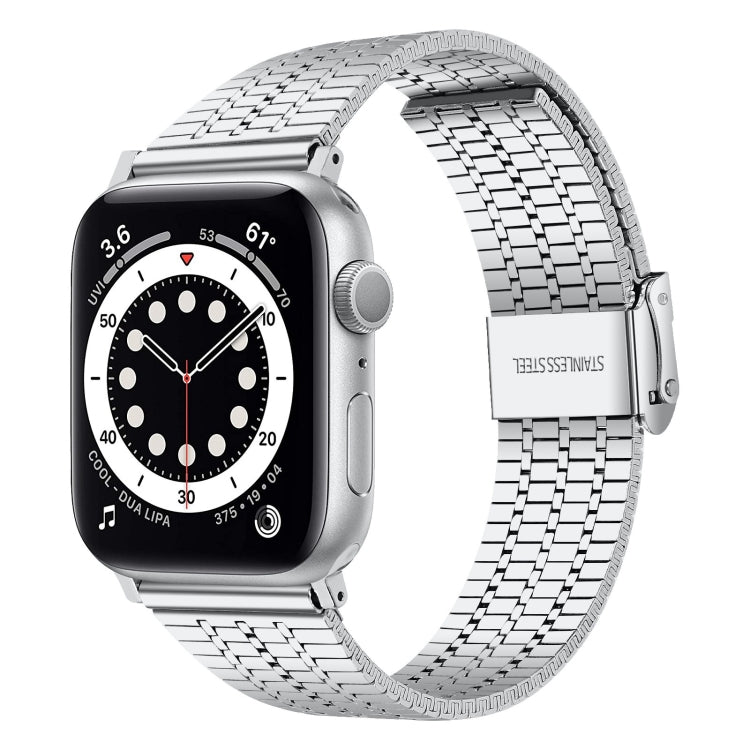 Seven-beads Double Safety Buckle Steel Replacement Strap Watchband For Apple Watch Series