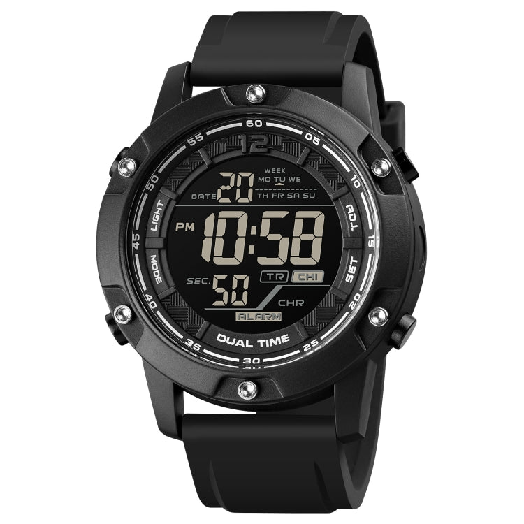 SKMEI 1762 Triplicate Round LED Dual Time Digital Display Waterproof Luminous Electronic Watch Reluova