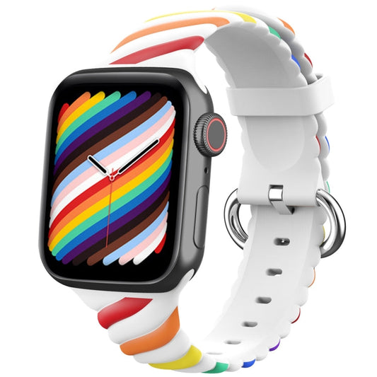 Two-color Twist Silicone Replacement Strap Watchband For Apple Watch Series