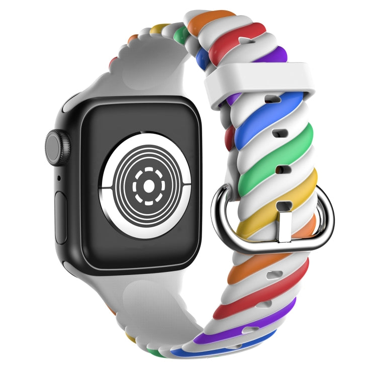 Two-color Twist Silicone Replacement Strap Watchband For Apple Watch Series