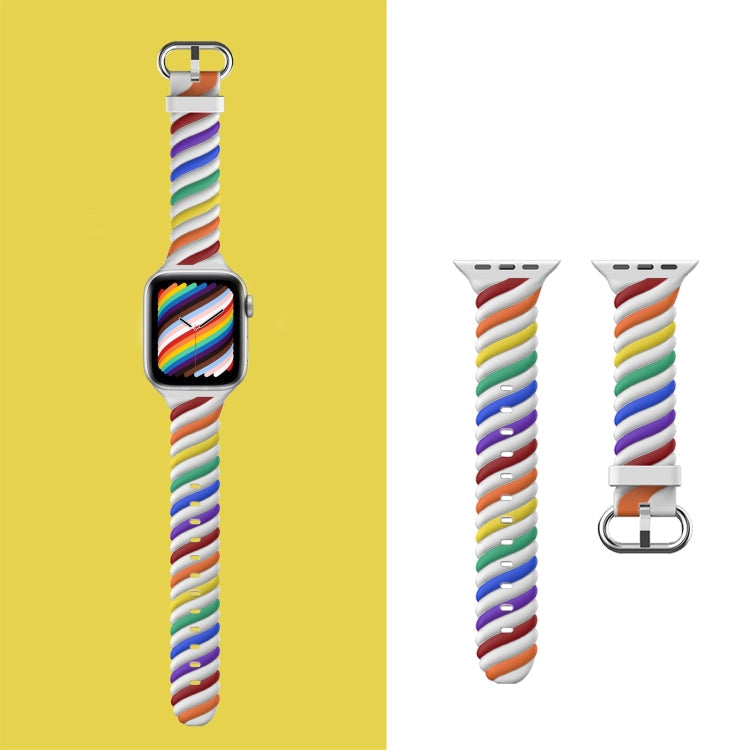 Two-color Twist Silicone Replacement Strap Watchband For Apple Watch Series