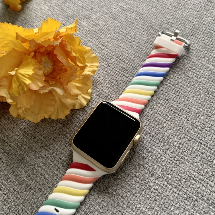 Two-color Twist Silicone Replacement Strap Watchband For Apple Watch Series