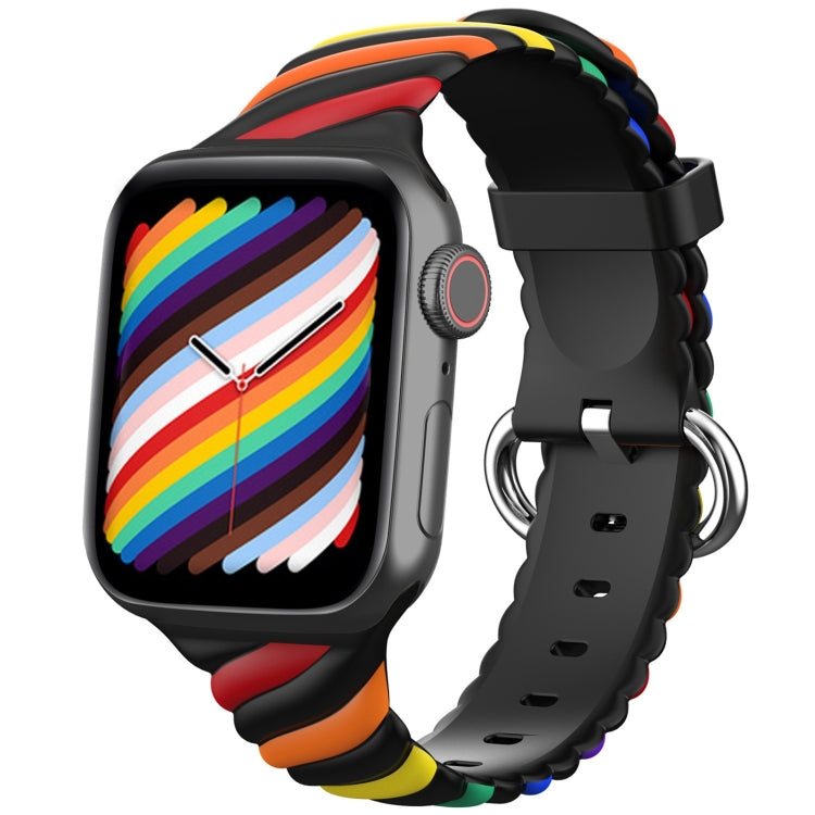 Two-color Twist Silicone Replacement Strap Watchband For Apple Watch Series