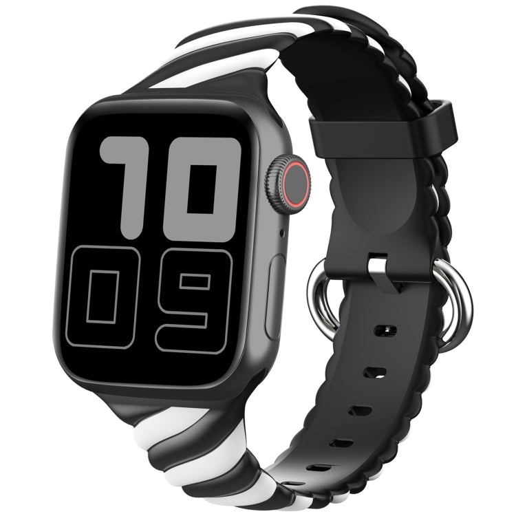 Two-color Twist Silicone Replacement Strap Watchband For Apple Watch Series